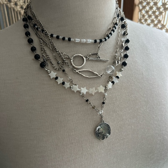 Free People Jewelry - Free People Black Starry Layered Necklace